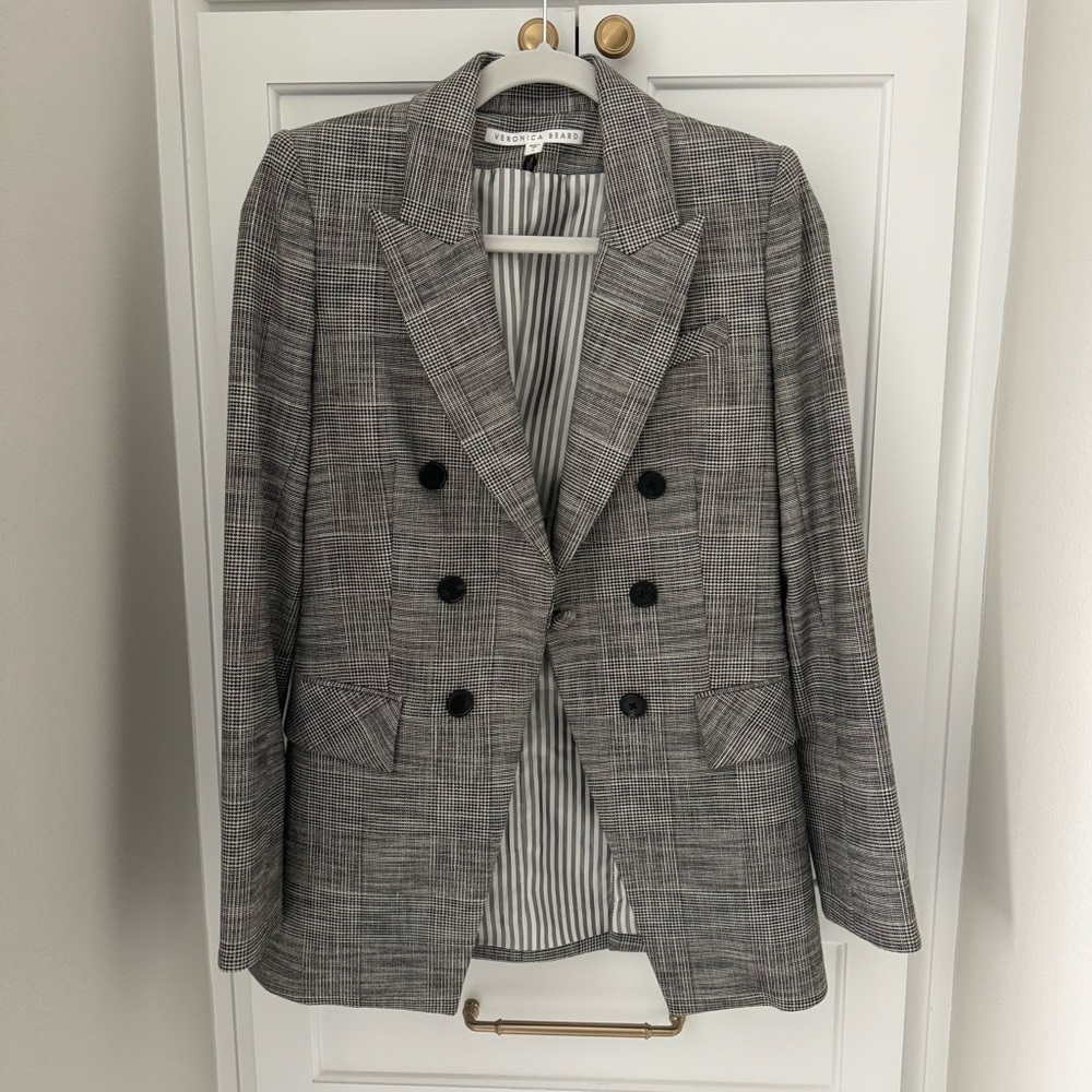 Veronica Beard Fortuna Check Dickey Jacket Blazer